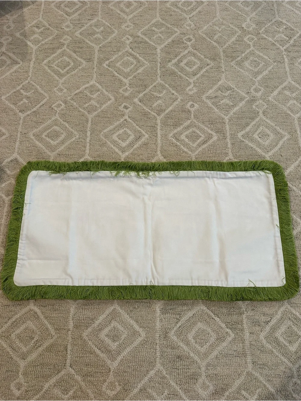 New custom blue and green lumbar pillow cover. Designer fabric.